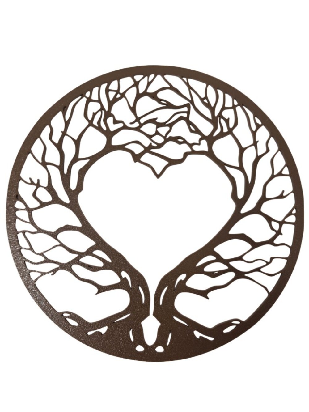 New 3D Printed 8" Tree of Life Intertwined Heart in Brown Roots Wall Art Decor